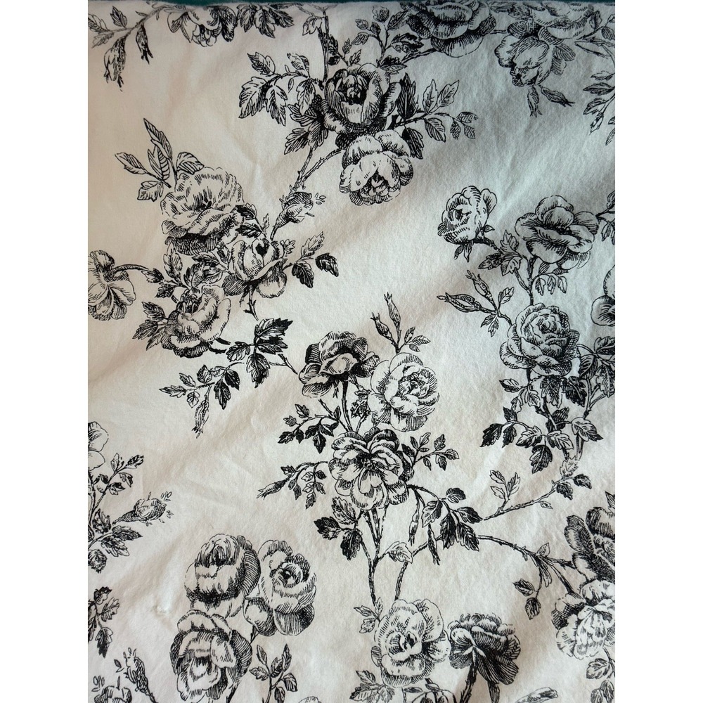 Lauren Ralph Lauren Cottage Hill Black And White Toile Queen Flat Sheet - MINT
